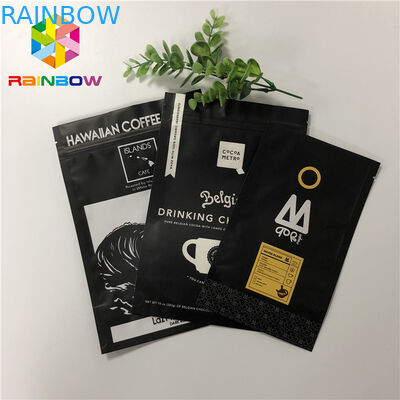 Matt ennegrece el papel de aluminio 200g se levanta la impresión del fotograbado del bolso de café de la cerradura de la cremallera de la bolsa