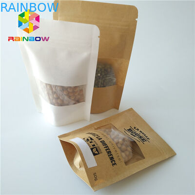 Levántese la bolsa de plástico transparente de empaquetado de la cerradura de la cremallera de los bolsos de los snacks transparente con la ventana