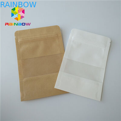 Levántese la bolsa de plástico transparente de empaquetado de la cerradura de la cremallera de los bolsos de los snacks transparente con la ventana