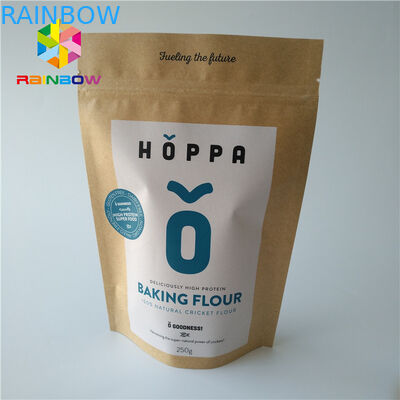 La aduana imprimió la comida Ziplock se levanta la superficie del mate del papel de Kraft del bolso del embalaje de la bolsa