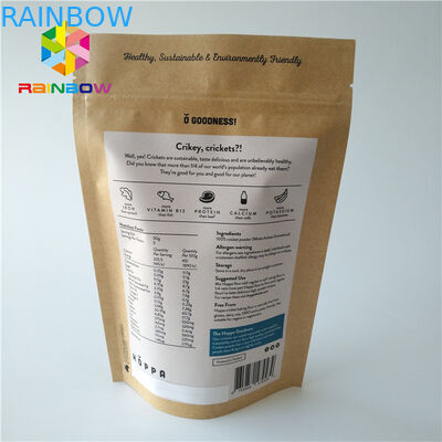 La aduana imprimió la comida Ziplock se levanta la superficie del mate del papel de Kraft del bolso del embalaje de la bolsa