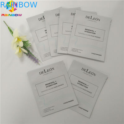 Paquete facial de empaquetado cosmético plástico de la máscara del sello de los lados del embalaje 3 del bolso del papel de aluminio