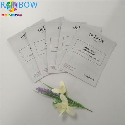 Paquete facial de empaquetado cosmético plástico de la máscara del sello de los lados del embalaje 3 del bolso del papel de aluminio