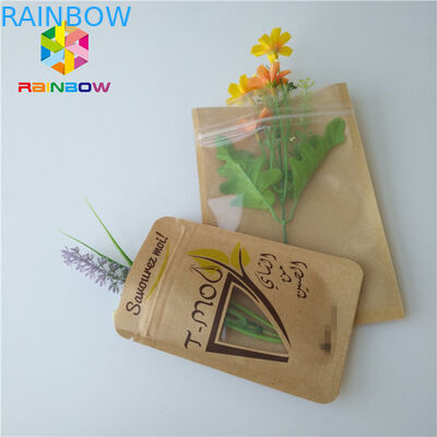 Empaquetado lateral de la galleta del papel de aluminio del sello de la categoría alimenticia de las bolsas de papel tres de encargo que se puede volver a sellar