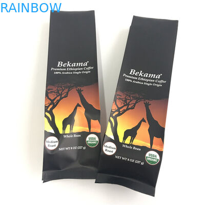 Modificado para requisitos particulares levántese el café lateral del escudete de los bolsos de la bolsa de la cremallera que empaqueta color de CYMK