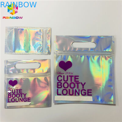 El laser de empaquetado cosmético del holograma del bolso de la lámina de mylar plástica de la cremallera olográfico se levanta el tipo