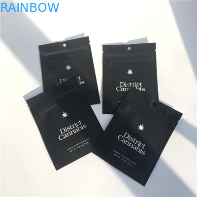 Mate las tres bolsas de plástico planas de la cerradura de la cremallera del sello lateral para el empaquetado de la hoja de Cbd de la mala hierba