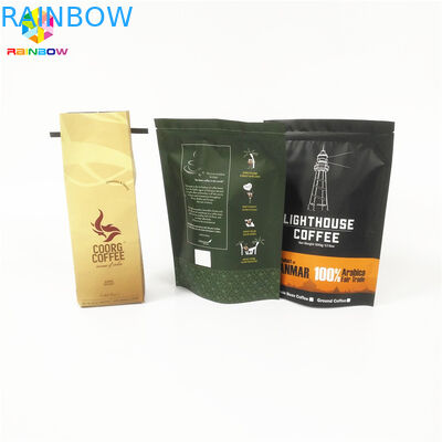 Bolsitas de té de la parte inferior plana que empaquetan el Ziplock que se puede volver a sellar para el polvo de la proteína/del café