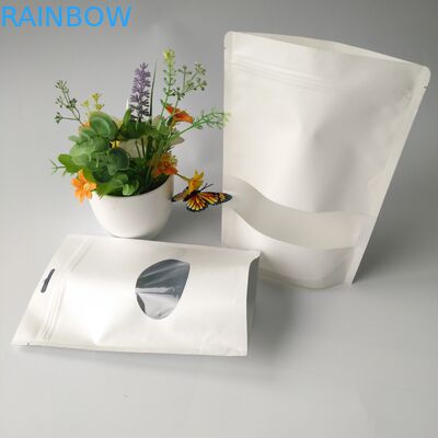 Levántese la categoría alimenticia de empaquetado de la caja de papel de las bolsas con la ventana rectangular/oval clara