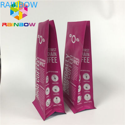 La bolsa del papel de aluminio que empaqueta, se levanta la parte inferior plana de los bolsos de café con la válvula