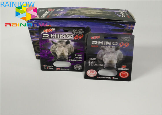 Embalaje masculino de las píldoras 3d del aumento de la botella de la ampolla de la tarjeta plástica del parte movible de tarjetas/de la caja de presentación