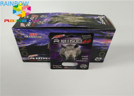 Embalaje masculino de las píldoras 3d del aumento de la botella de la ampolla de la tarjeta plástica del parte movible de tarjetas/de la caja de presentación