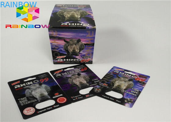 Embalaje masculino de las píldoras 3d del aumento de la botella de la ampolla de la tarjeta plástica del parte movible de tarjetas/de la caja de presentación