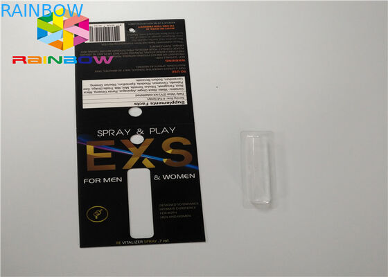 Tarjeta de papel de empaquetado plegable de empaquetado del espray de la diapositiva de la tarjeta de encargo de la ampolla con el agujero