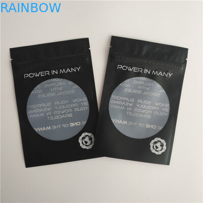 Bolsas de encargo de empaquetado de la pulsera de los pendientes del bolso de la cerradura de la cremallera del logotipo de los bolsos del sellado caliente brillante