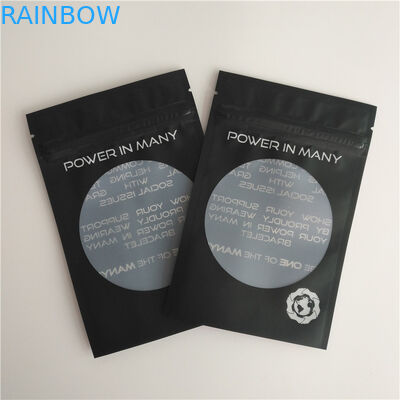 Bolsas de encargo de empaquetado de la pulsera de los pendientes del bolso de la cerradura de la cremallera del logotipo de los bolsos del sellado caliente brillante