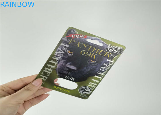 Tarjeta de la ampolla de la cápsula de la píldora del rinoceronte que empaqueta vida útil larga de la fractura de la botella de píldora 3D no