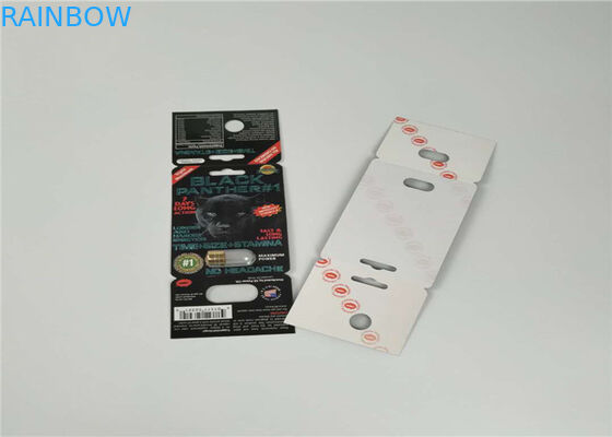 aprobación de empaquetado de la bala SGS/FDA del envase del rinoceronte del oro del efecto 3D de la tarjeta olográfica de la ampolla