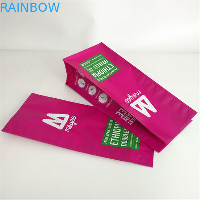 La aduana mate de la parte inferior plana imprimió se levanta bolsos de café laminados aluminio del escudete M de las bolsas