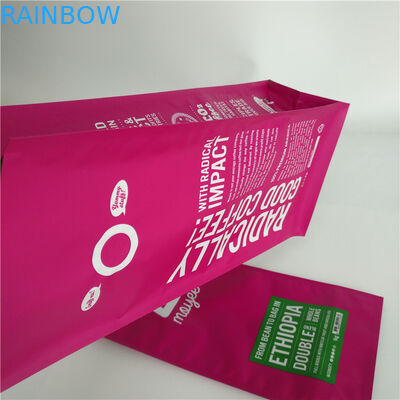 La aduana mate de la parte inferior plana imprimió se levanta bolsos de café laminados aluminio del escudete M de las bolsas