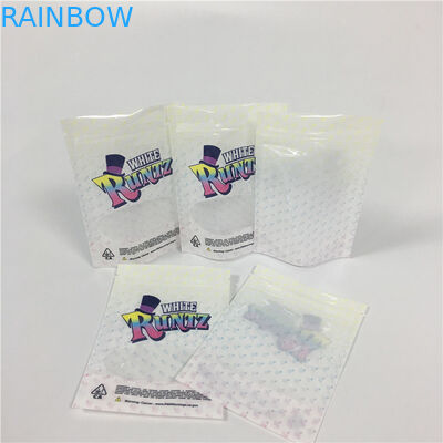 Bolsos de empaquetado de empaquetado resistentes de la mala hierba de Runtz 3.5g Mylar de la cremallera de la prueba del olor del niño