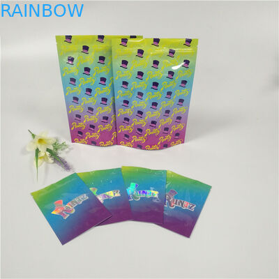 Las bromas de encargo de empaquetado de los bolsos de la bolsa de la hoja de la mala hierba de Runtz Mylar para arriba etiquetan los paquetes durables