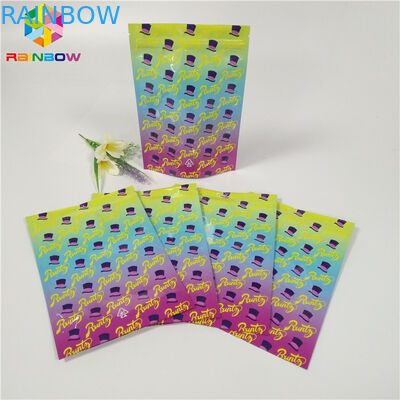 Superficie brillante de empaquetado de empaquetado de los bolsos de la mala hierba de la prueba del olor de la bolsa de la hoja de la aduana 1oz 3.5g