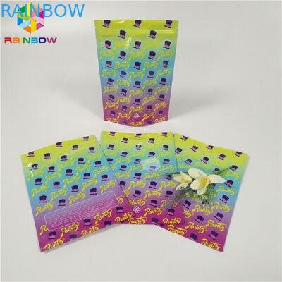 Superficie brillante de empaquetado de empaquetado de los bolsos de la mala hierba de la prueba del olor de la bolsa de la hoja de la aduana 1oz 3.5g