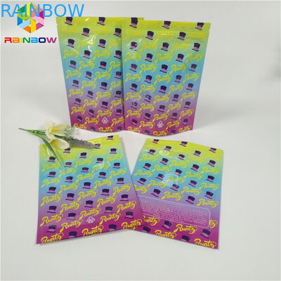 Superficie brillante de empaquetado de empaquetado de los bolsos de la mala hierba de la prueba del olor de la bolsa de la hoja de la aduana 1oz 3.5g