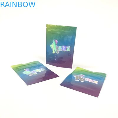 Bolso plástico Ziplock de la semilla de la mala hierba de Runtz del sello tres de la bolsa bolsita herbaria lateral biodegradable del incienso de la pequeña