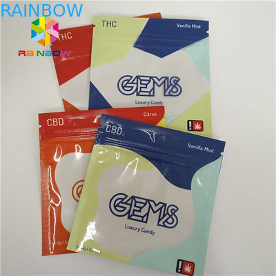 Aduana sellada lado de empaquetado de las bolsas de plástico 3 del incienso herbario reciclable con la cremallera