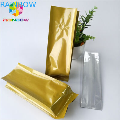 El papel de aluminio que se puede volver a sellar se levanta la bolsita de té del café de la carne asada del escudete del lado de la bolsa 12oz 16oz