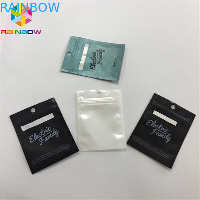 Mylar plástico delantero claro Ziplock se levanta el sello lateral de las bolsas tres para el cable del USB