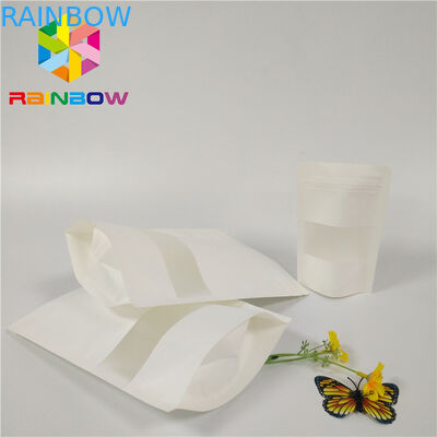 Las bolsas plásticas blancas de Matt que empaquetan la cerradura polivinílica de la cremallera de Doypack se levantan la ventana del rectángulo de la bolsa