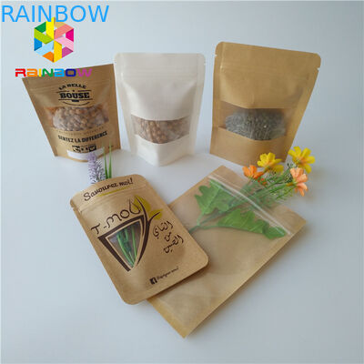 Las bolsas plásticas blancas de Matt que empaquetan la cerradura polivinílica de la cremallera de Doypack se levantan la ventana del rectángulo de la bolsa