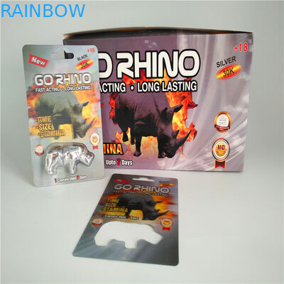 Resbale los bolsos de empaquetado del aumento de la tarjeta del parte movible de empaquetado del paquete de ampolla de la tarjeta masculina de las píldoras 3D