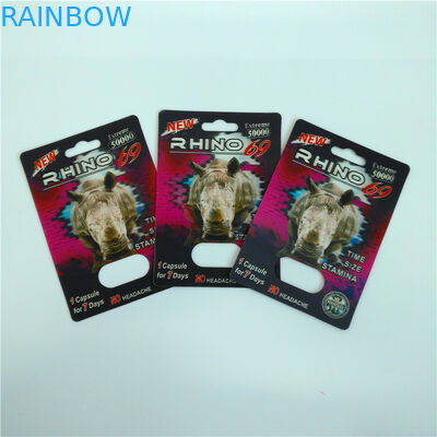 Resbale los bolsos de empaquetado del aumento de la tarjeta del parte movible de empaquetado del paquete de ampolla de la tarjeta masculina de las píldoras 3D