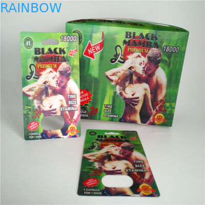 Resbale los bolsos de empaquetado del aumento de la tarjeta del parte movible de empaquetado del paquete de ampolla de la tarjeta masculina de las píldoras 3D