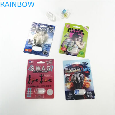 Tarjeta de empaquetado sexual del paquete de ampolla de la píldora del aumento del funcionamiento con la caja de presentación