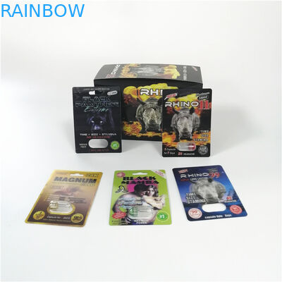 Tarjeta de empaquetado sexual del paquete de ampolla de la píldora del aumento del funcionamiento con la caja de presentación