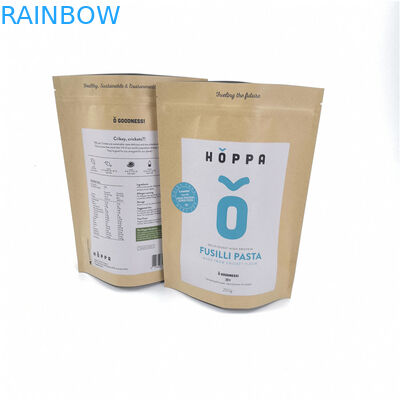 Artículo modificado para requisitos particulares Kraft reciclable de la etiqueta privada de las bolsas de papel para las comidas de empaquetado