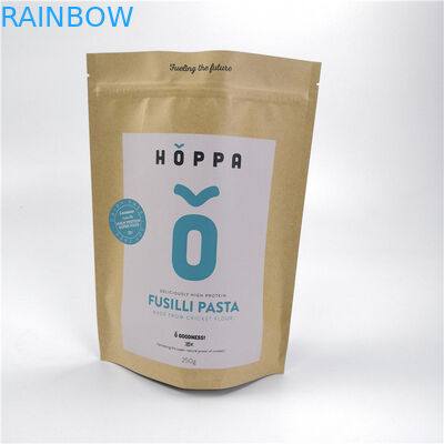 Artículo modificado para requisitos particulares Kraft reciclable de la etiqueta privada de las bolsas de papel para las comidas de empaquetado