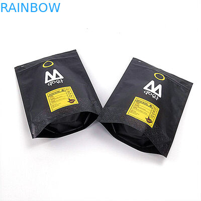 Que se puede volver a sellar levántese el color negro mate laminado impreso aduana de los bolsos de la bolsa de la cremallera