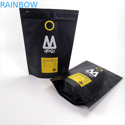 Que se puede volver a sellar levántese el color negro mate laminado impreso aduana de los bolsos de la bolsa de la cremallera