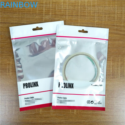 Bolsas plásticas del cable Ziplock del USB que empaquetan bolsos que se puede volver a sellar de la caja del teléfono móvil con la manija