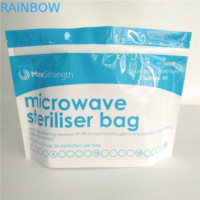El escudete de la parte inferior del esterilizador de la microonda del almacenamiento de la comida empaqueta aduana superior que se puede volver a sellar de la cremallera