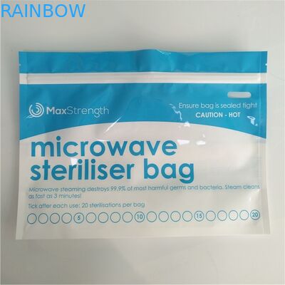 El escudete de la parte inferior del esterilizador de la microonda del almacenamiento de la comida empaqueta aduana superior que se puede volver a sellar de la cremallera
