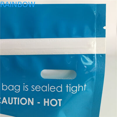 Los bolsos del escudete de la parte inferior del vapor de la microonda brillantes se levantan la bolsa plástica de la réplica del esterilizador