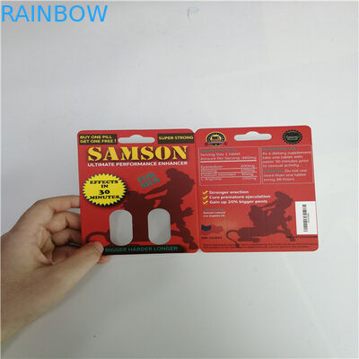 Las píldoras masculinas del aumento ampollan la tarjeta impresa aduana de la píldora 3D del sexo del rinoceronte 69 del embalaje de la tarjeta