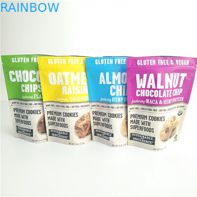 Bolsos de empaquetado de la prueba del olor de las galletas del acondicionamiento de los alimentos del bolso libre del bocado del gluten con el Ziplock